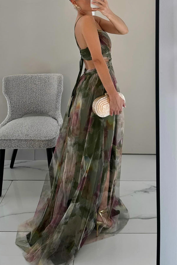 Florence - Enchanting Floral Print Maxi Dress