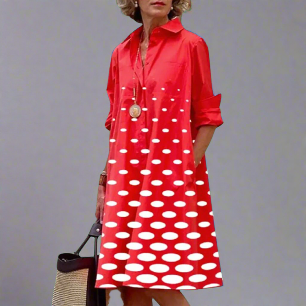 Zosia – Women’s Retro Long-Sleeve Pocket Dress