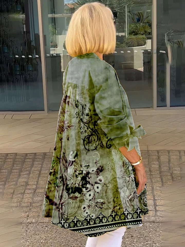 Florabel – Printed Cotton Jacket with Bow Sleeves