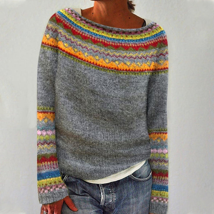 Lexi – Retro Nordic Pattern Autumn Jumper