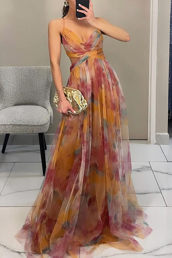 Florence - Enchanting Floral Print Maxi Dress