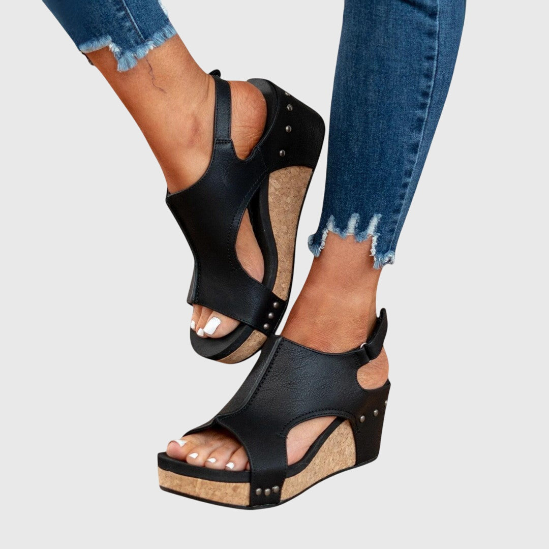 Adela | Women's Orthopedic Wedge Sandals with Adjustable Buckle and Cushioned Insole