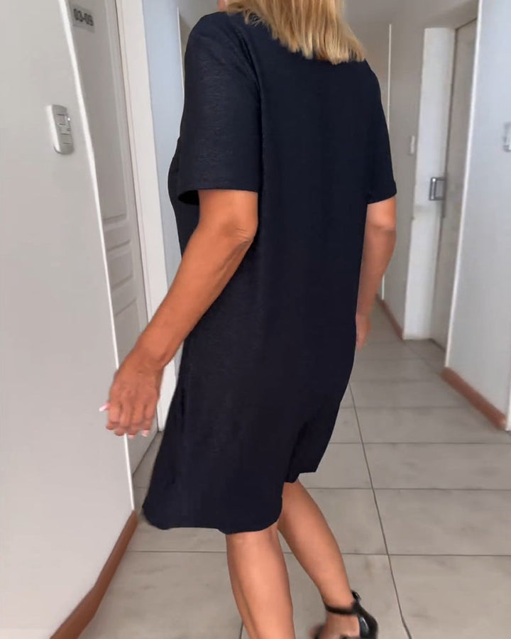 Talia – Dress with Twisted V-Neck
