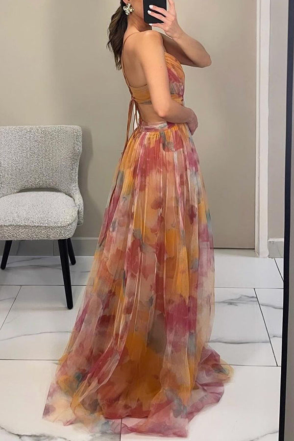 Florence - Enchanting Floral Print Maxi Dress