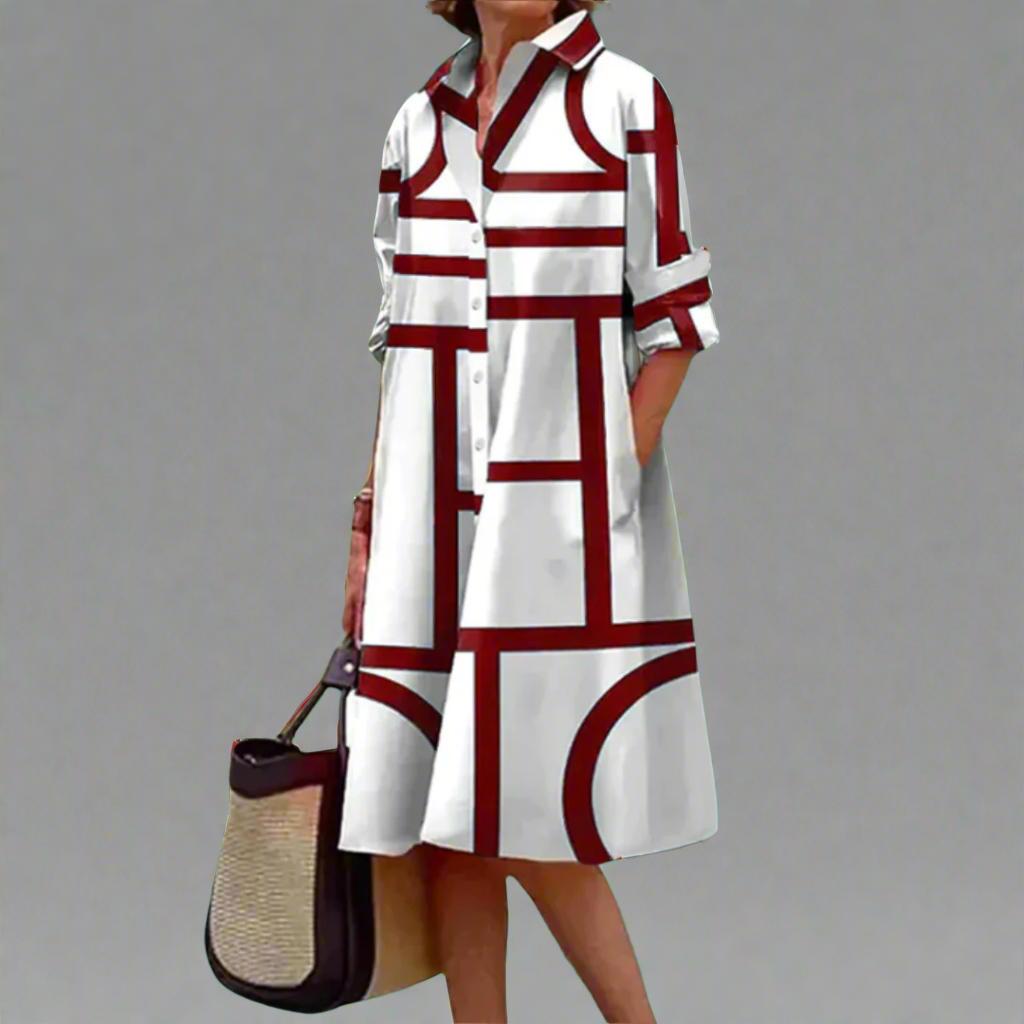 Greer – Women’s Geometric Print Knee-Length Dress