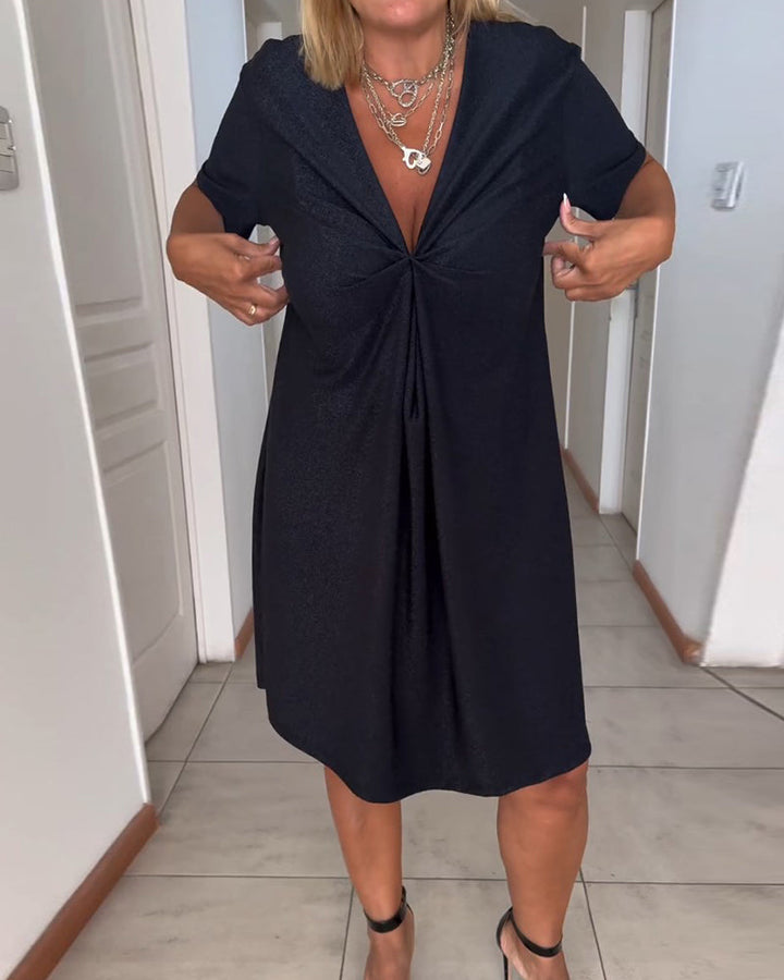 Talia – Dress with Twisted V-Neck