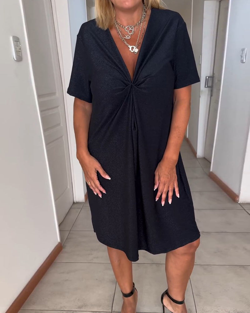Talia – Dress with Twisted V-Neck