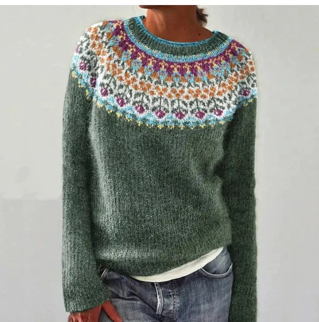 Lexi – Retro Nordic Pattern Autumn Jumper