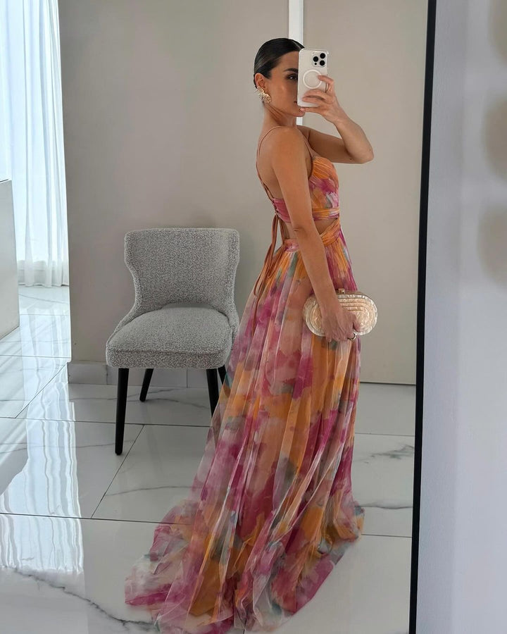 Florence - Enchanting Floral Print Maxi Dress