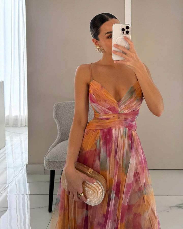 Florence - Enchanting Floral Print Maxi Dress