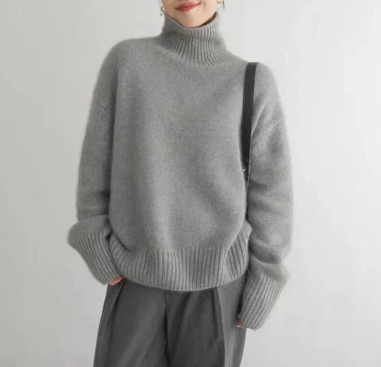 Kayla – High Collar Loose Knitted Jumper