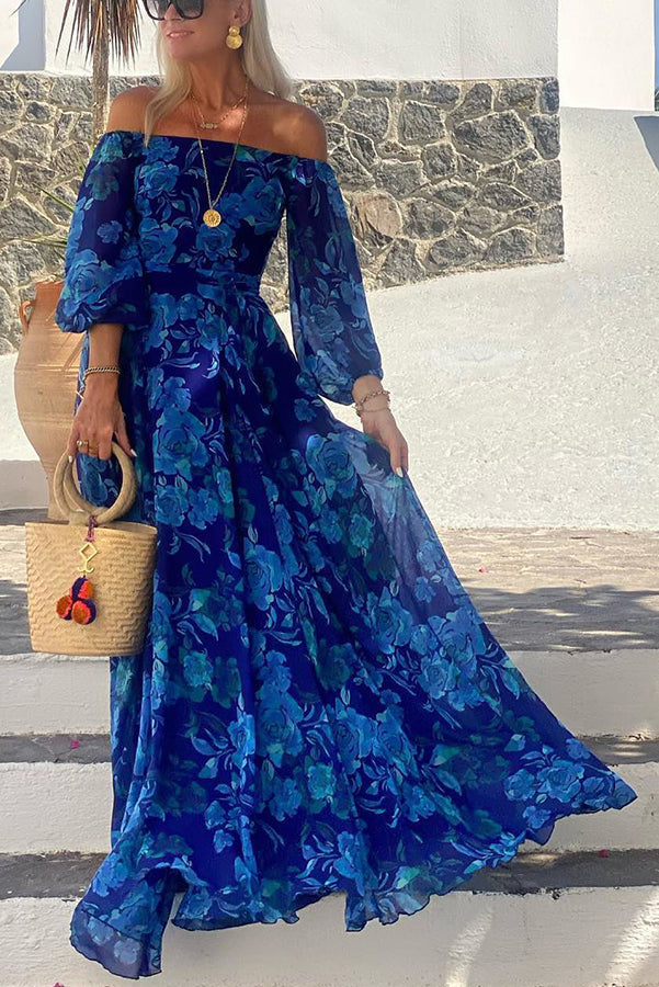 Nyala  – Floral Off-Shoulder Maxi Dress