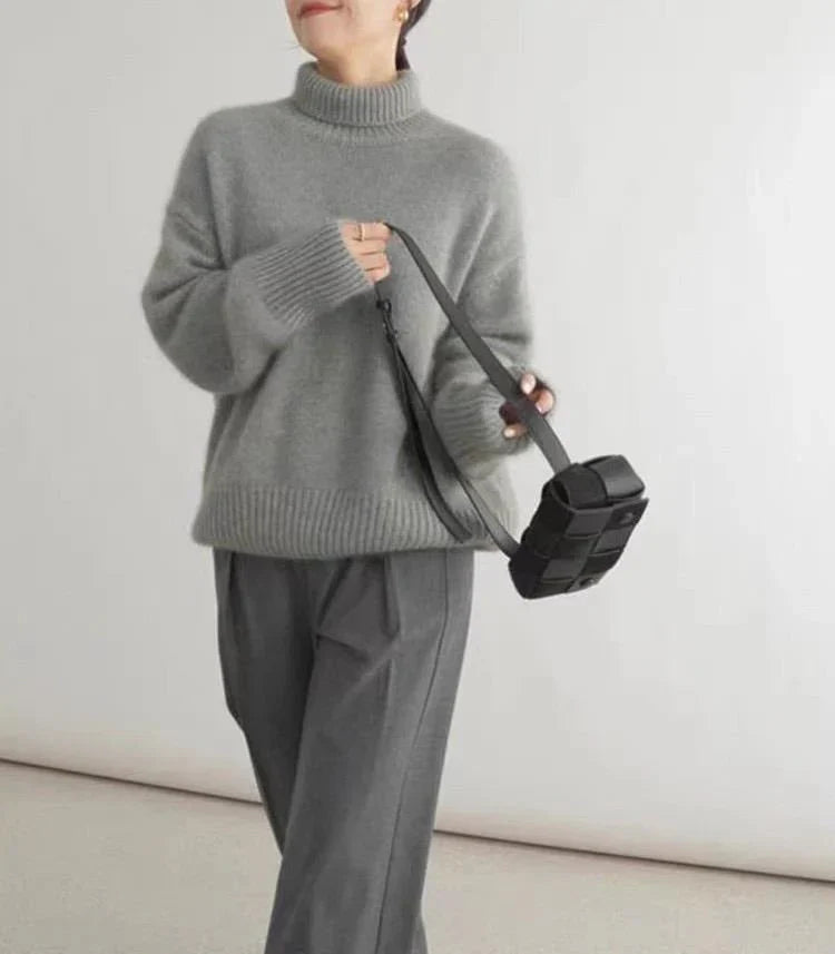 Kayla – High Collar Loose Knitted Jumper