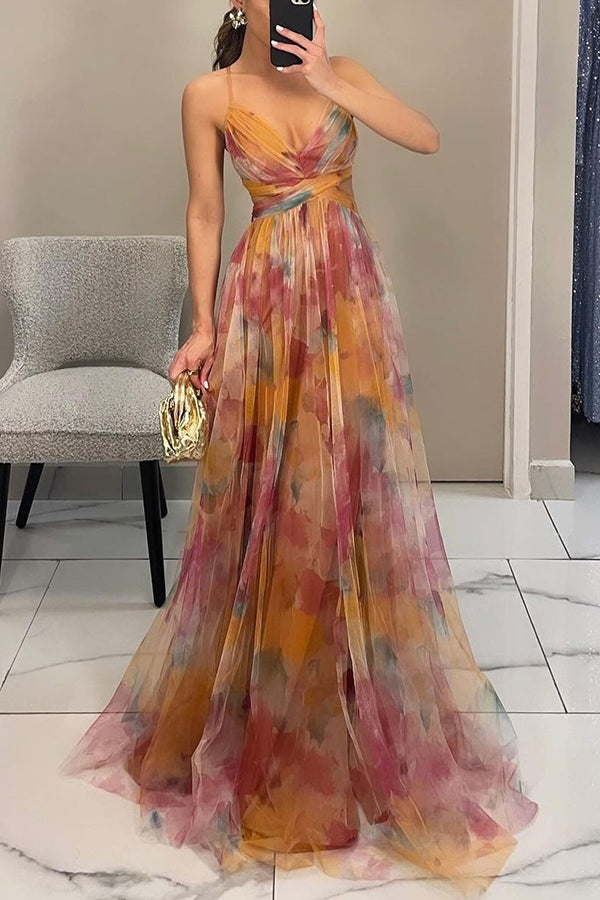 Florence - Enchanting Floral Print Maxi Dress
