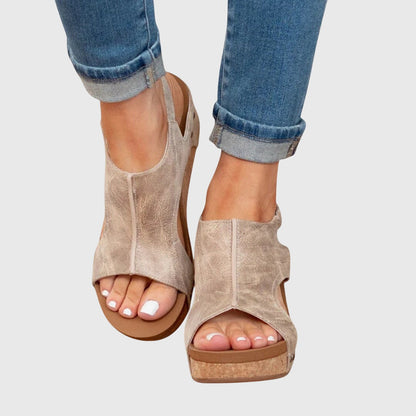 Adela | Women's Orthopedic Wedge Sandals with Adjustable Buckle and Cushioned Insole