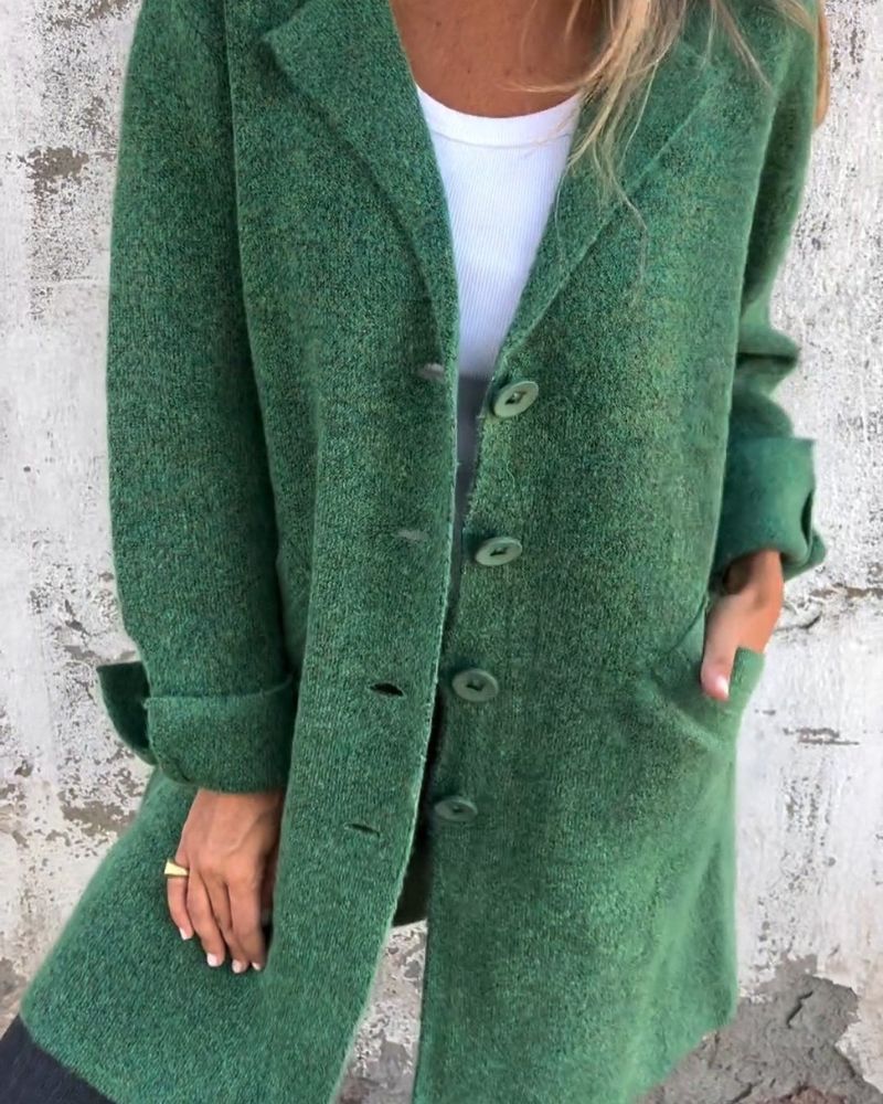 MAILA - Long Casual Coat with Lapels