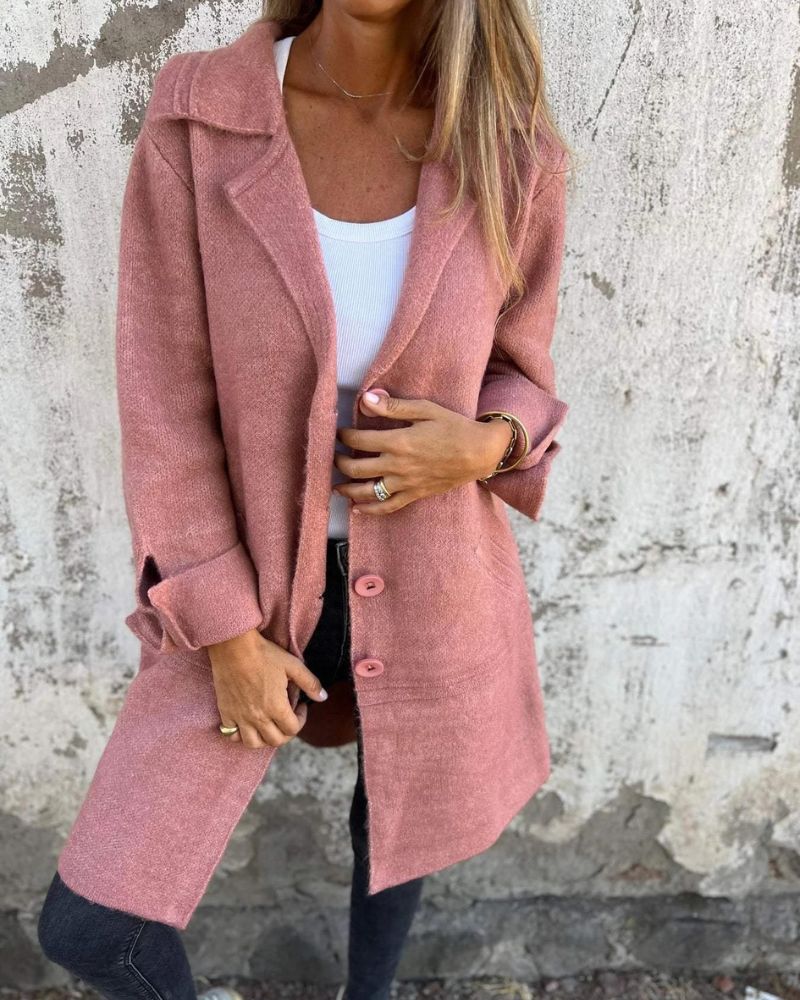 MAILA - Long Casual Coat with Lapels