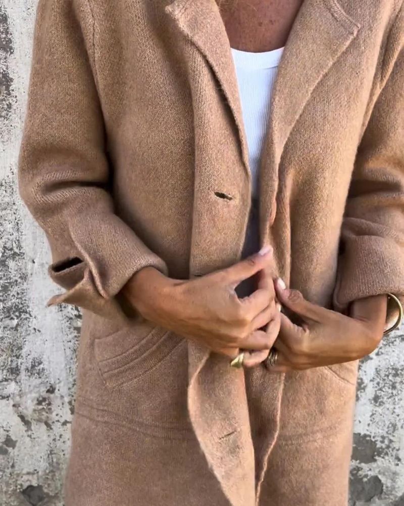 MAILA - Long Casual Coat with Lapels