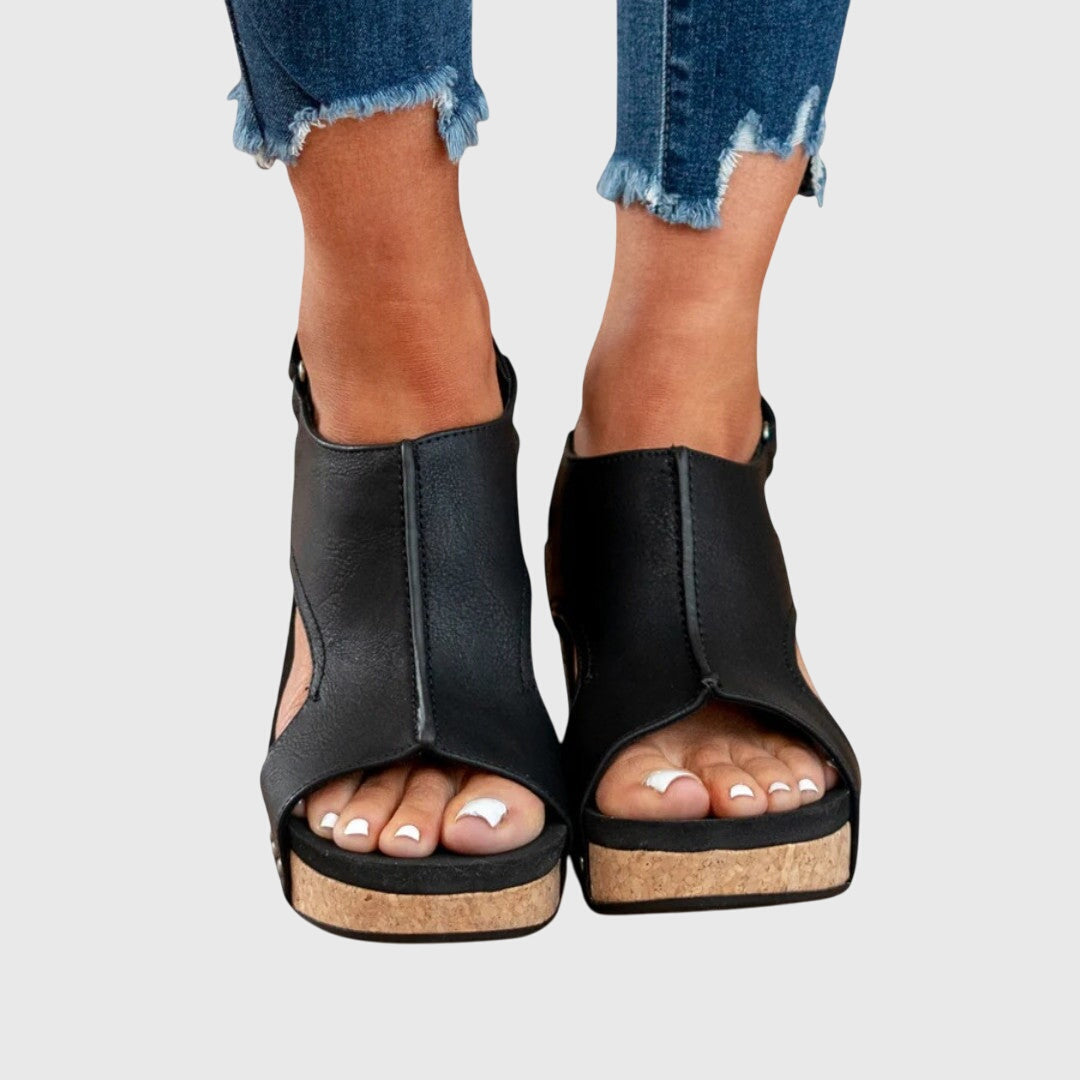 Adela | Women's Orthopedic Wedge Sandals with Adjustable Buckle and Cushioned Insole