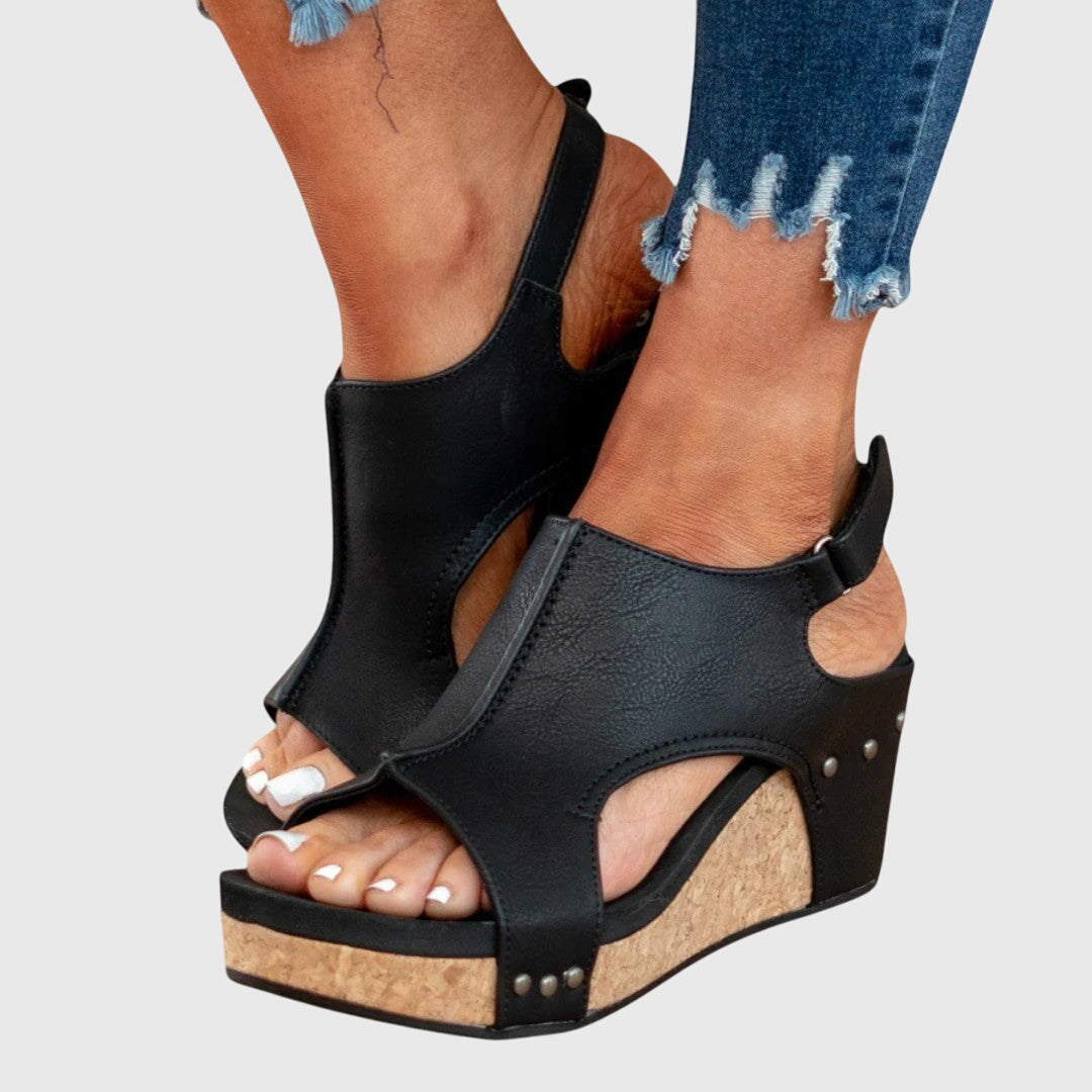 Adela | Women's Orthopedic Wedge Sandals with Adjustable Buckle and Cushioned Insole