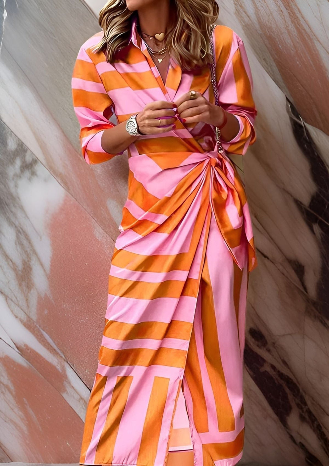 Darcy – Printed Waist-Cinching Shirt Dress