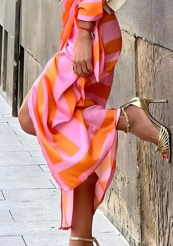 Darcy – Printed Waist-Cinching Shirt Dress