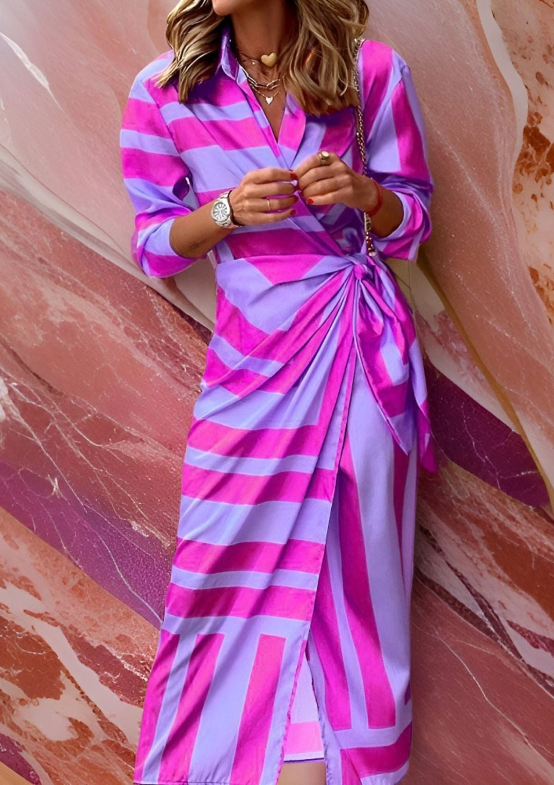 Darcy – Printed Waist-Cinching Shirt Dress