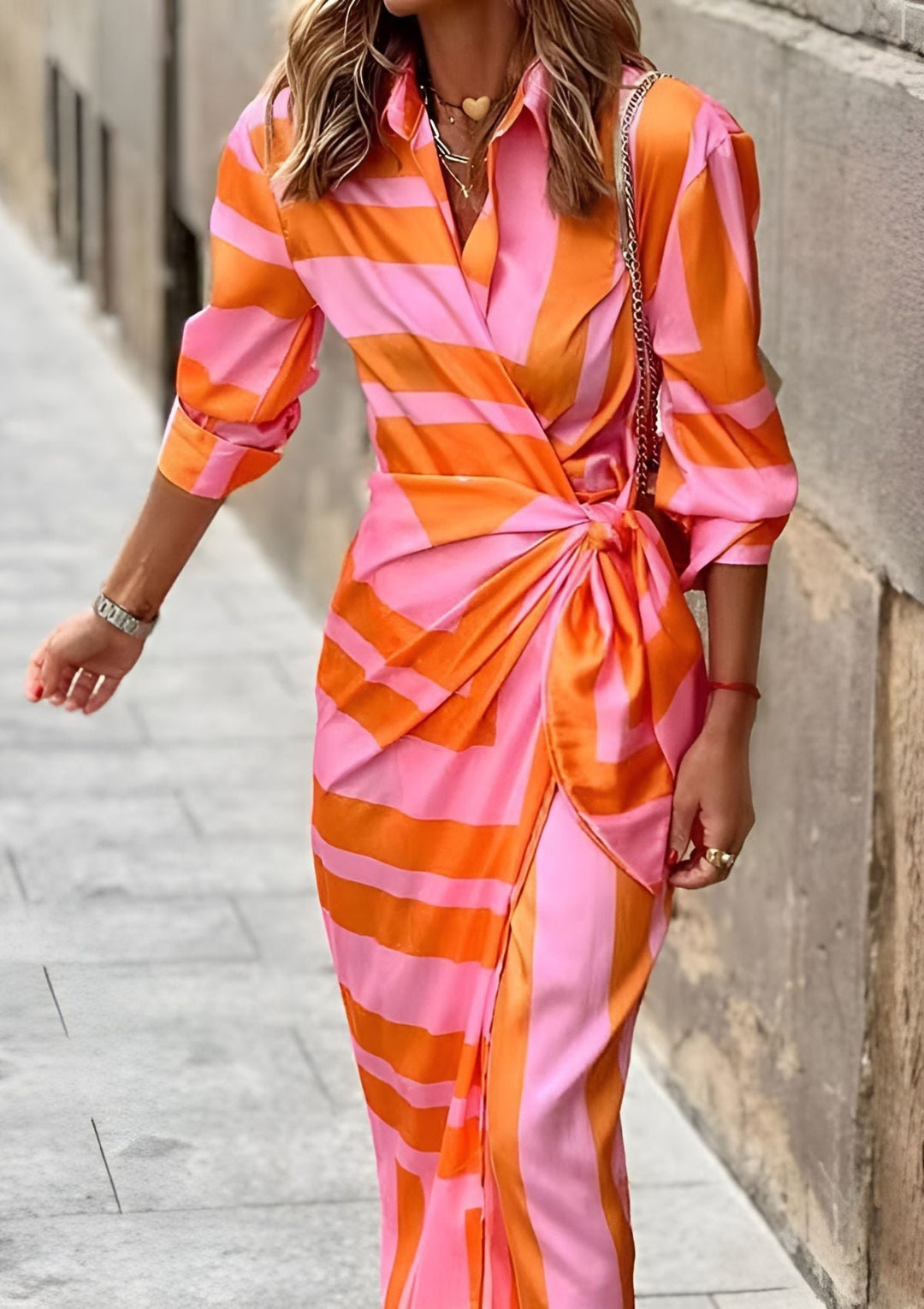 Darcy – Printed Waist-Cinching Shirt Dress