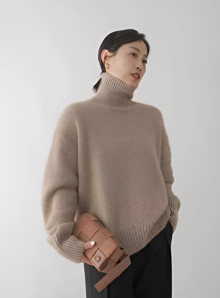 Kayla – High Collar Loose Knitted Jumper