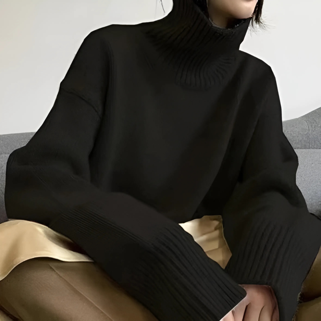 Kayla – High Collar Loose Knitted Jumper