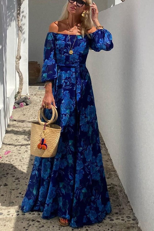Nyala  – Floral Off-Shoulder Maxi Dress