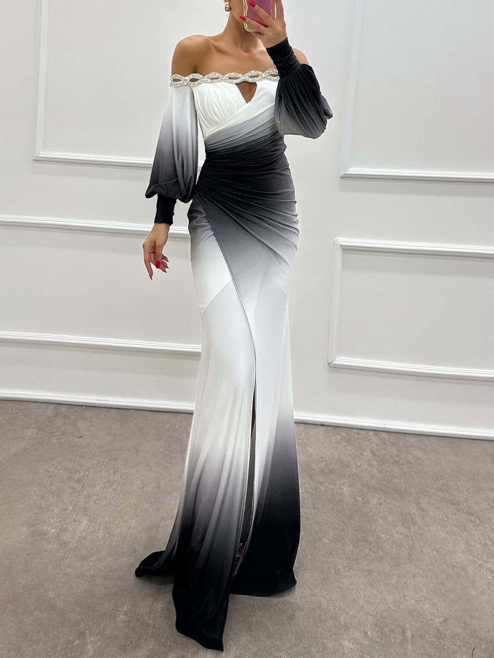 Elysia | Gradient Off-the-Shoulder Gown