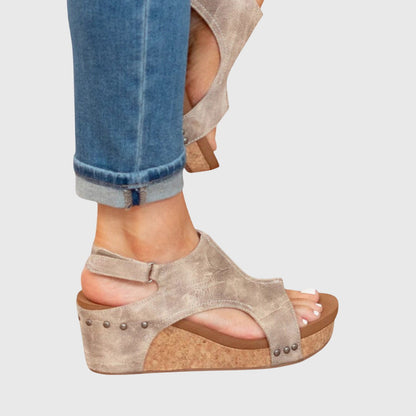 Adela | Women's Orthopedic Wedge Sandals with Adjustable Buckle and Cushioned Insole