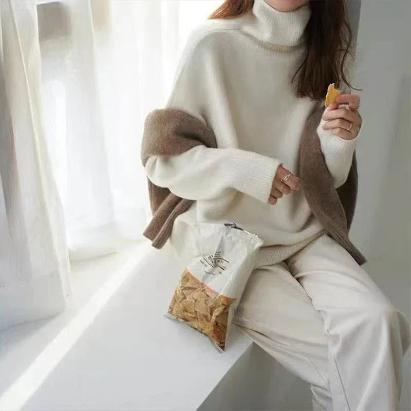 Kayla – High Collar Loose Knitted Jumper