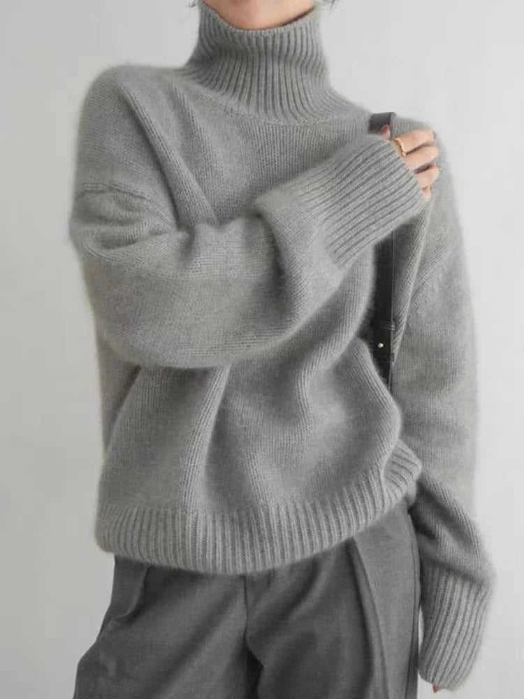 Kayla – High Collar Loose Knitted Jumper