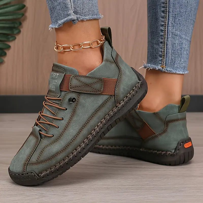 Saela | Women's Wide-Fit Orthopedic Slip-On Sneakers with Elastic Side Panels