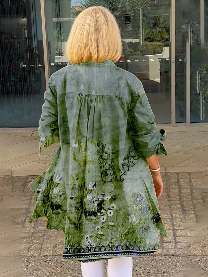 Florabel – Printed Cotton Jacket with Bow Sleeves