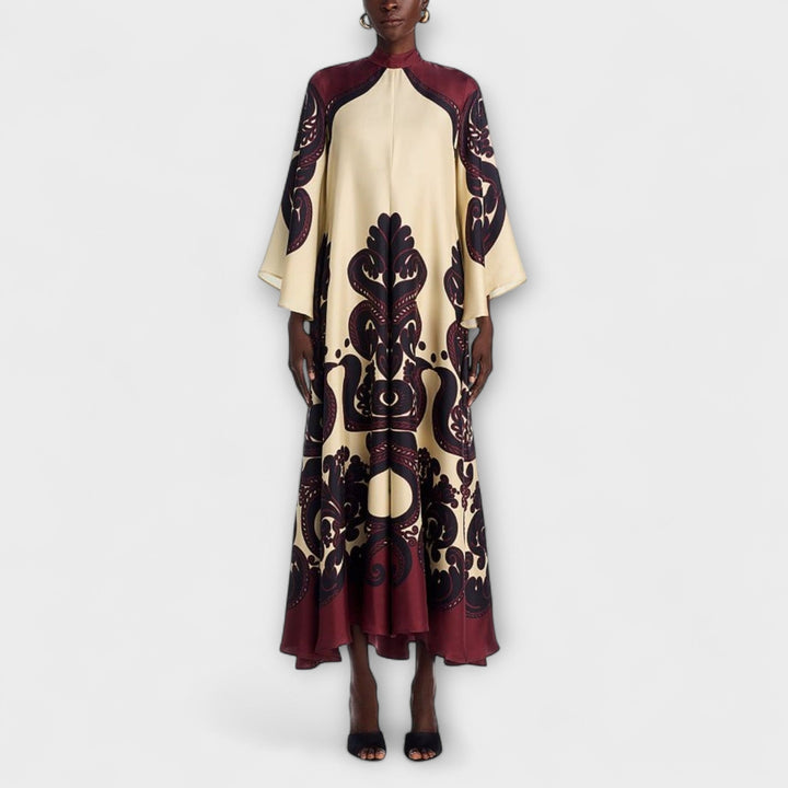 Lucy – Breathtaking Grenadilla Print Maxi Dress for Effortless Elegance