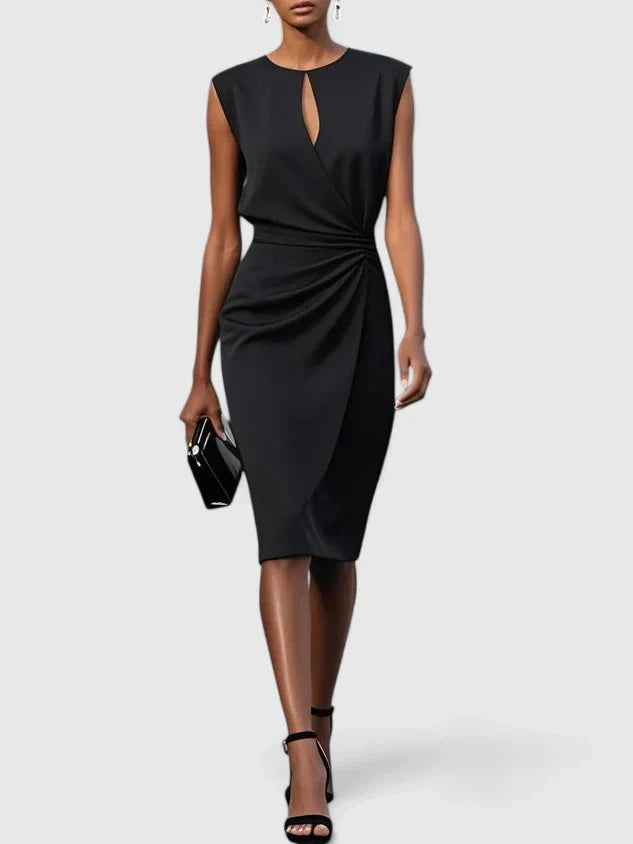 Lisandrah | Women's Sleek-Cut Solid Color Dress with Flattering Silhouette