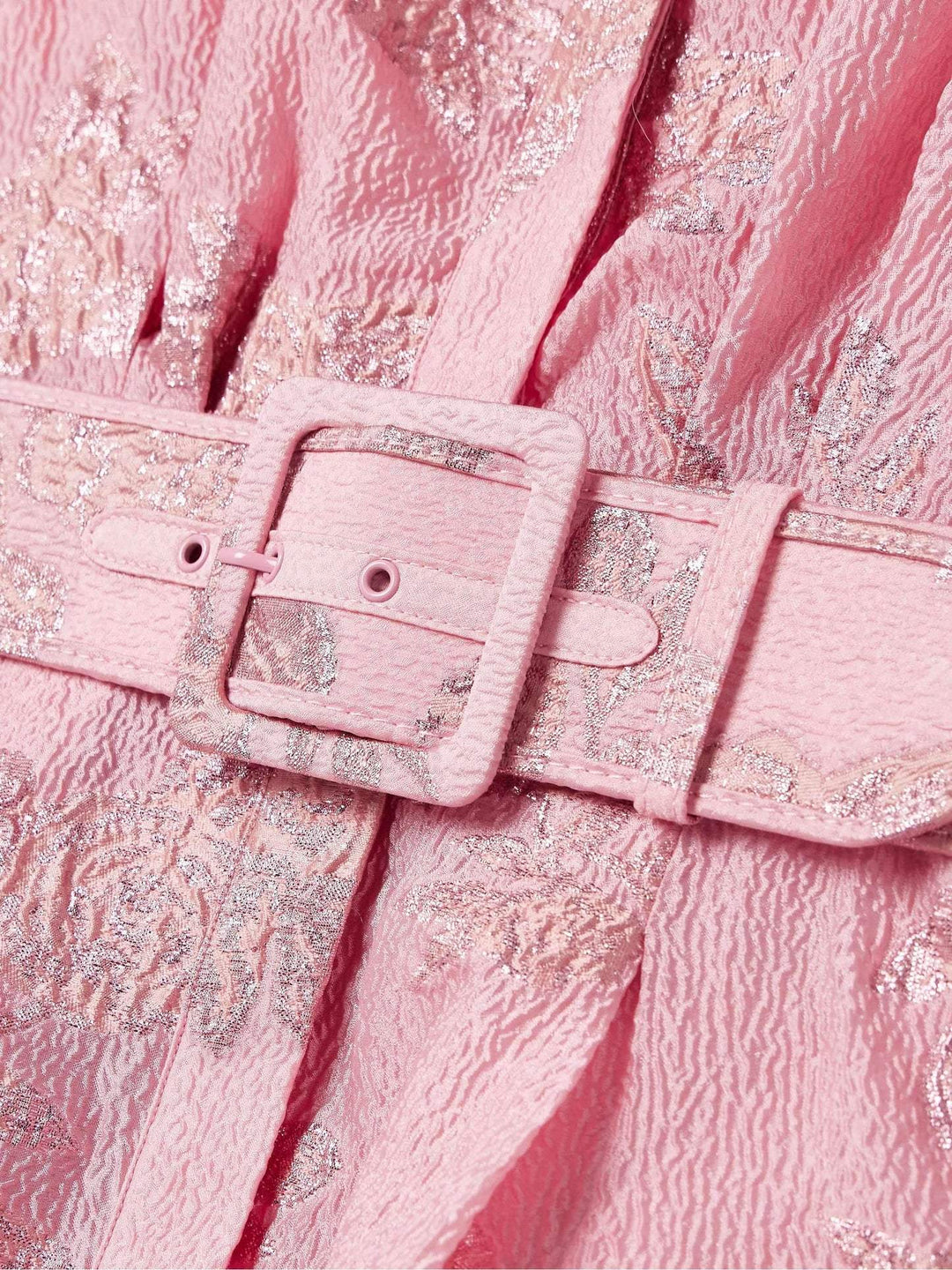 Aven | Stylish Retro Pink Lapel High-Waist Dress