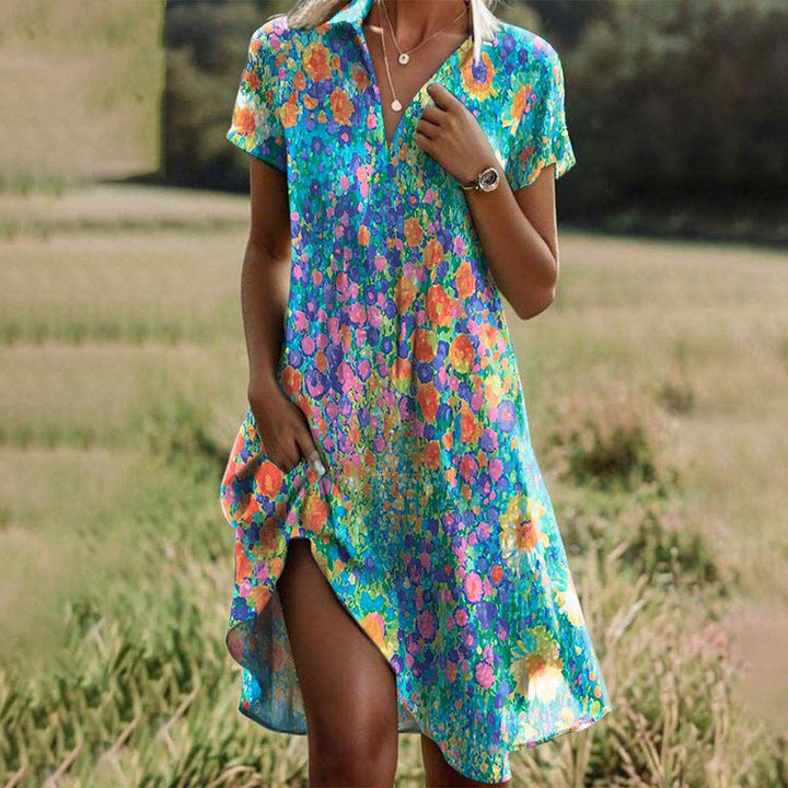 Yarra – Vintage Boho V-Neck Dress